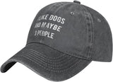 I Like Dogs and Maybe 3 People Unisex Adult Cowboy Hat Full Cotton Curved Brim Baseball Cap Onlydads