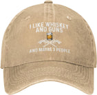 I Like Whiskey and Guns and Maybe 3 People Hat for Women Dad Hats Cool Hat Onlydads