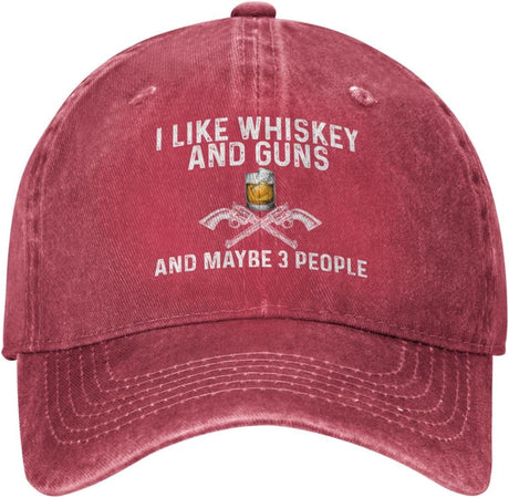 I Like Whiskey and Guns and Maybe 3 People Hat for Women Dad Hats Cool Hat Onlydads