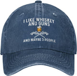 I Like Whiskey and Guns and Maybe 3 People Hat for Women Dad Hats Cool Hat Onlydads