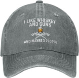 I Like Whiskey and Guns and Maybe 3 People Hat for Women Dad Hats Cool Hat Onlydads