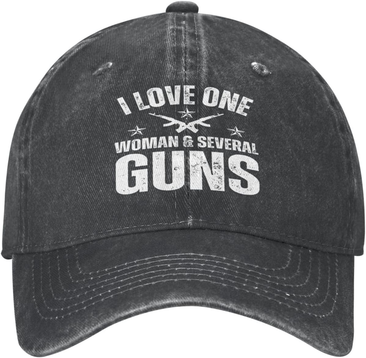 I Love One Woman & Several Guns Hat for Men Women Funny Dad Tracker Hat Baseball Cap.