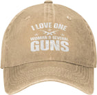 I Love One Woman & Several Guns Hat for Men Women Funny Dad Tracker Hat Baseball Cap.