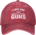 I Love One Woman & Several Guns Hat for Men Women Funny Dad Tracker Hat Baseball Cap.