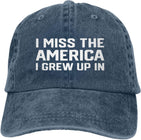 I Miss The America I Grew Up in Baseball Cap Retro Adjustable Dad Hats Gift for Men Women.