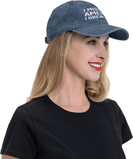 I Miss The America I Grew Up in Baseball Cap Retro Adjustable Dad Hats Gift for Men Women.