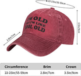 I'm Old But I'm Like Cool Old Hat for Men Unisex Baseball Cap Adjustable Baseball Hat for Men Women Red Cotton Hats.