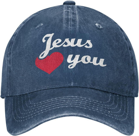 Jesus Hat Jesus Love You Hat for Men Cool Mens Hats Navy Onlydads