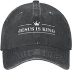 Jesus is King Low Profile Hats for Men Funny Hats Onlydads