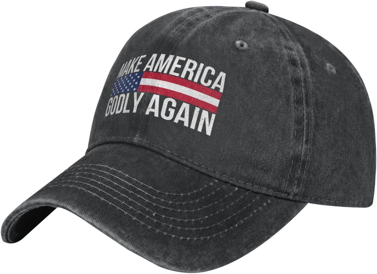 Make America Godly Again Unisex Baseball Cap Adjustable Dad Hat Denim Hat Trucker Hat.