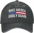 Make America Godly Again Unisex Baseball Cap Adjustable Dad Hat Denim Hat Trucker Hat.