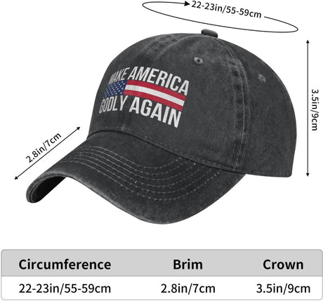 Make America Godly Again Unisex Baseball Cap Adjustable Dad Hat Denim Hat Trucker Hat.