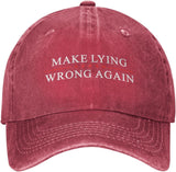 Make Lying Wrong Again Hat for Men Dad Hats Funny Hats Onlydads