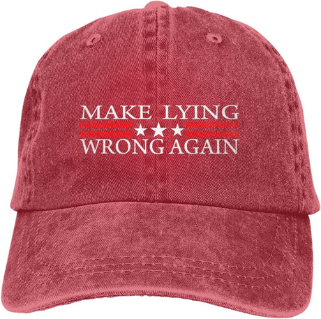 Make Lying Wrong Again Hat for Women Baseball Caps Fashionable Hats Onlydads