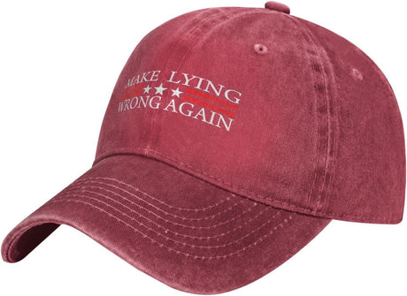 Make Lying Wrong Again Hat for Women Baseball Caps Fashionable Hats Onlydads