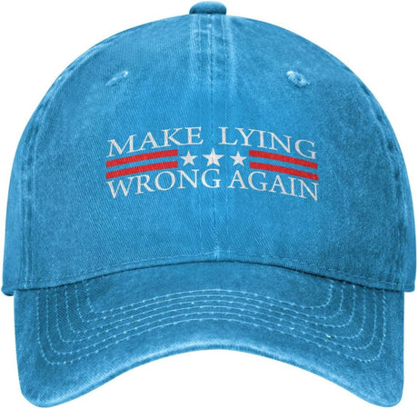 Make Lying Wrong Again Hat for Women Baseball Caps Fashionable Hats Onlydads