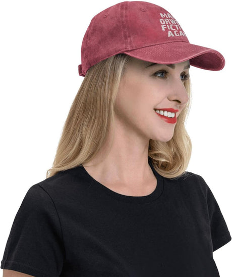 Make Orwell Fiction Again Unisex Baseball Cap Vintage Cotton Men Women Low Profile Dad Hat Adjustable,Red Onlydads