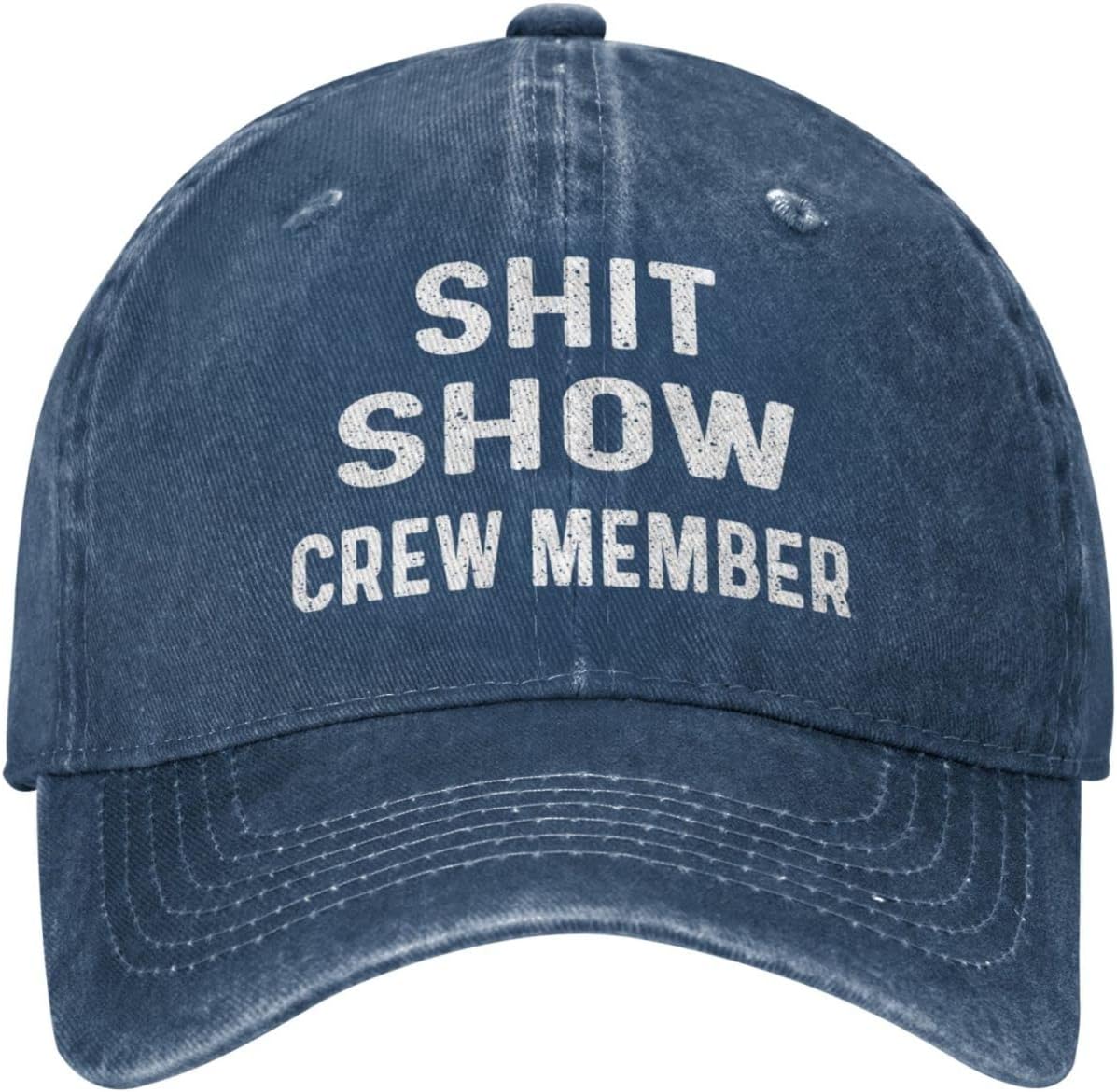 Shit Show Crew Member Hat for Women Baseball Caps Adjustable Hats Navy Blue Onlydads