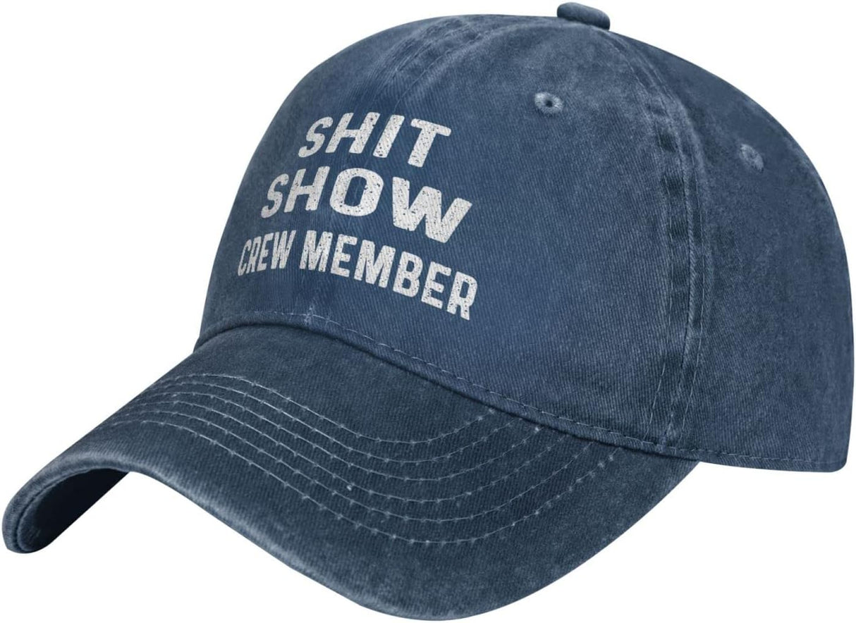 Shit Show Crew Member Hat for Women Baseball Caps Adjustable Hats Navy Blue Onlydads