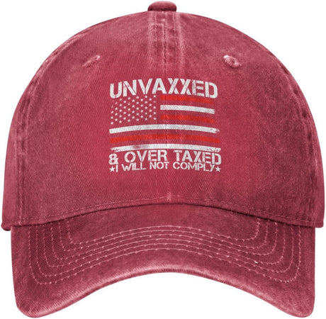 Unvaxxed and Overtaxed I Will Not Comply Baseball Hat Onlydads