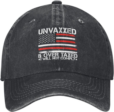 Unvaxxed and Overtaxed I Will Not Comply Baseball Hat Onlydads