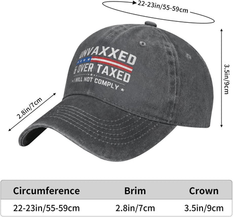 Unvaxxed and Overtaxed I Will Not Hat Trucker Hat for Men Women Dad Baseball Cap Onlydads