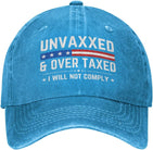 Unvaxxed and Overtaxed I Will Not Hat Trucker Hat for Men Women Dad Baseball Cap Onlydads