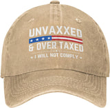 Unvaxxed and Overtaxed I Will Not Hat Trucker Hat for Men Women Dad Baseball Cap Onlydads