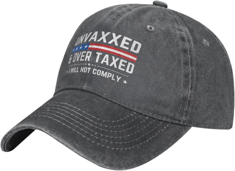 Unvaxxed and Overtaxed I Will Not Hat Trucker Hat for Men Women Dad Baseball Cap Onlydads