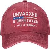 Unvaxxed and Overtaxed I Will Not Hat Trucker Hat for Men Women Dad Baseball Cap Onlydads