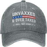 Unvaxxed and Overtaxed I Will Not Hat Trucker Hat for Men Women Dad Baseball Cap Onlydads