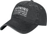 Warning I'm an Asshole So If You Don't Want Your Feelings Hurt Cap for Women Baseball Hat Fashionable Cap Onlydads