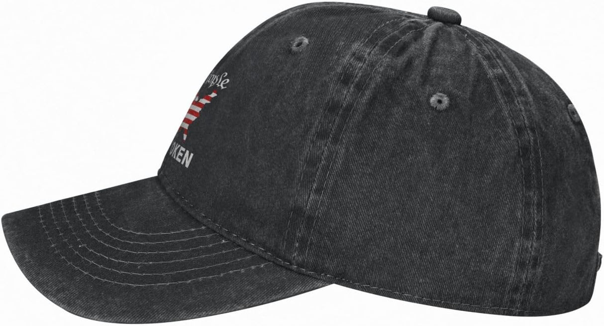 We The People Have Spoken Hat 47th President Patriotic USA Map America Flag Washed Denim Baseball Caps.