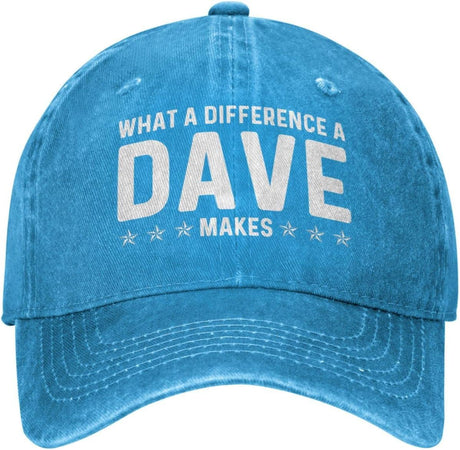 What A Difference A Dave Makes Hat for Men Dad Hat with Design Hats Onlydads