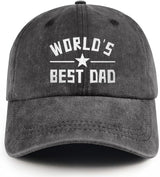 Worlds Best Dad Hat Cotton Adjustable Dad Baseball Cap Fathers Day Birthday Gifts.