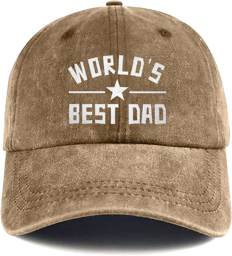 Worlds Best Dad Hat Cotton Adjustable Dad Baseball Cap Fathers Day Birthday Gifts.