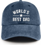 Worlds Best Dad Hat Cotton Adjustable Dad Baseball Cap Fathers Day Birthday Gifts.